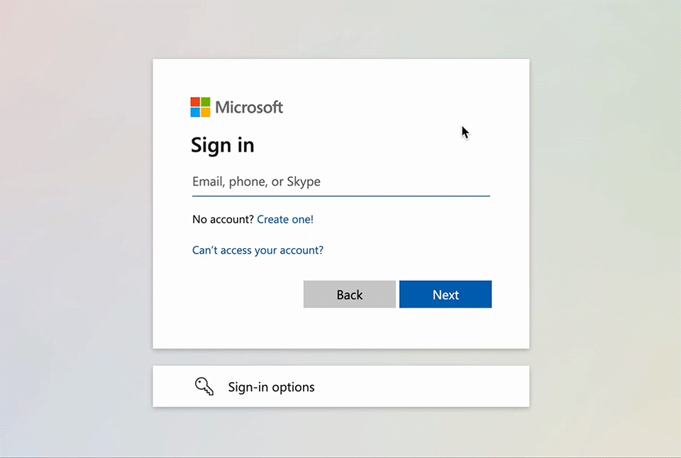 A Microsoft sign in screen showing the options to log in with TouchID sign in.