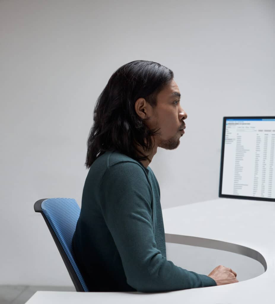 Security practitioner at work in a security operations center